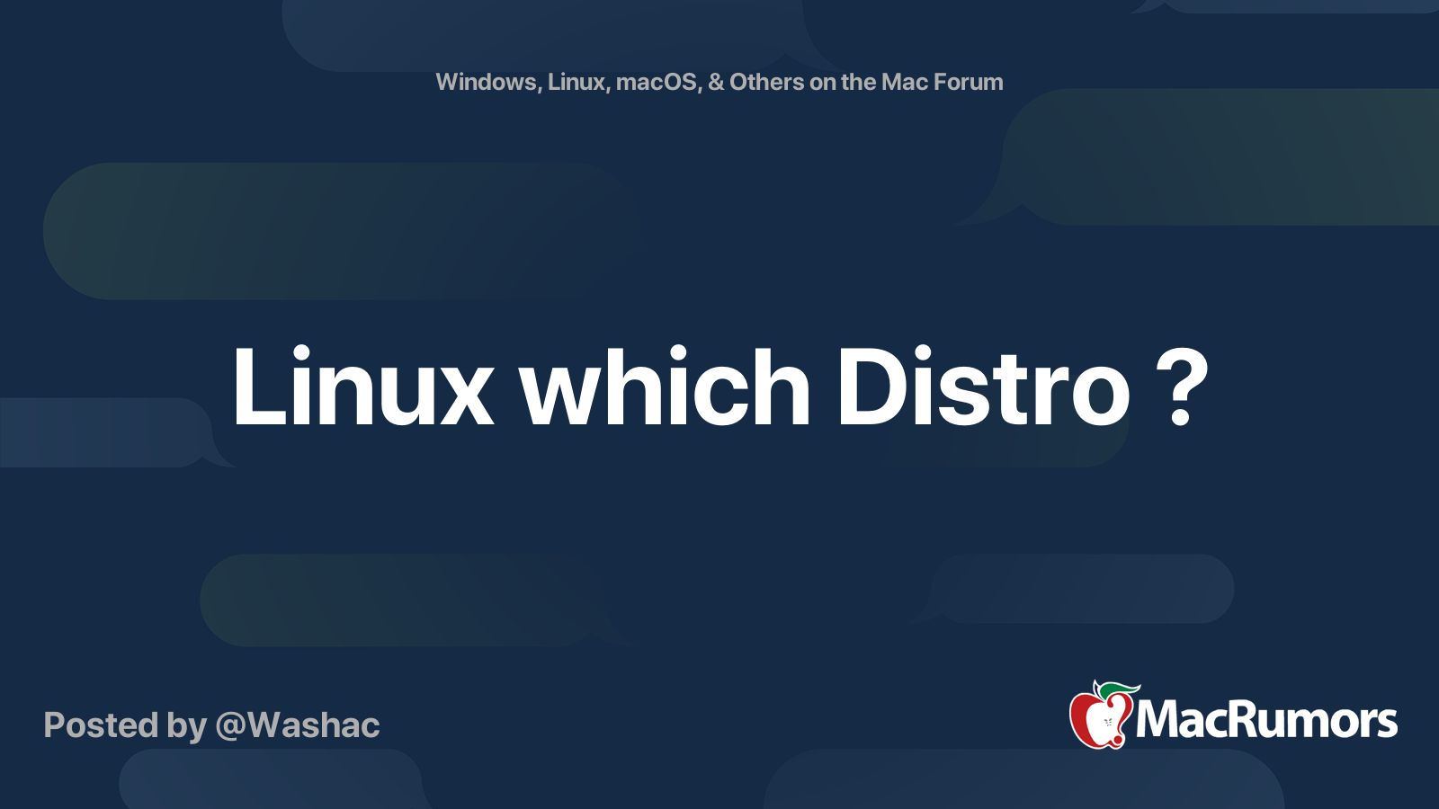 Linux which Distro ? | MacRumors Forums