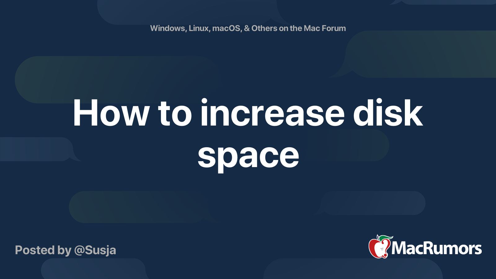 How to increase disk space MacRumors Forums