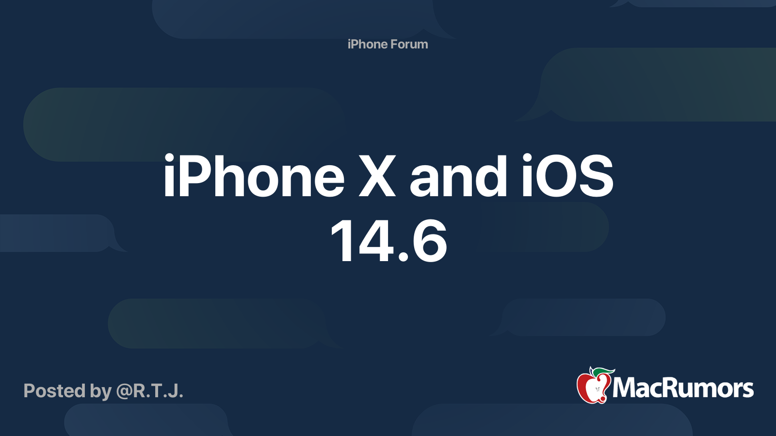 iPhone X and iOS 14.6 | MacRumors Forums