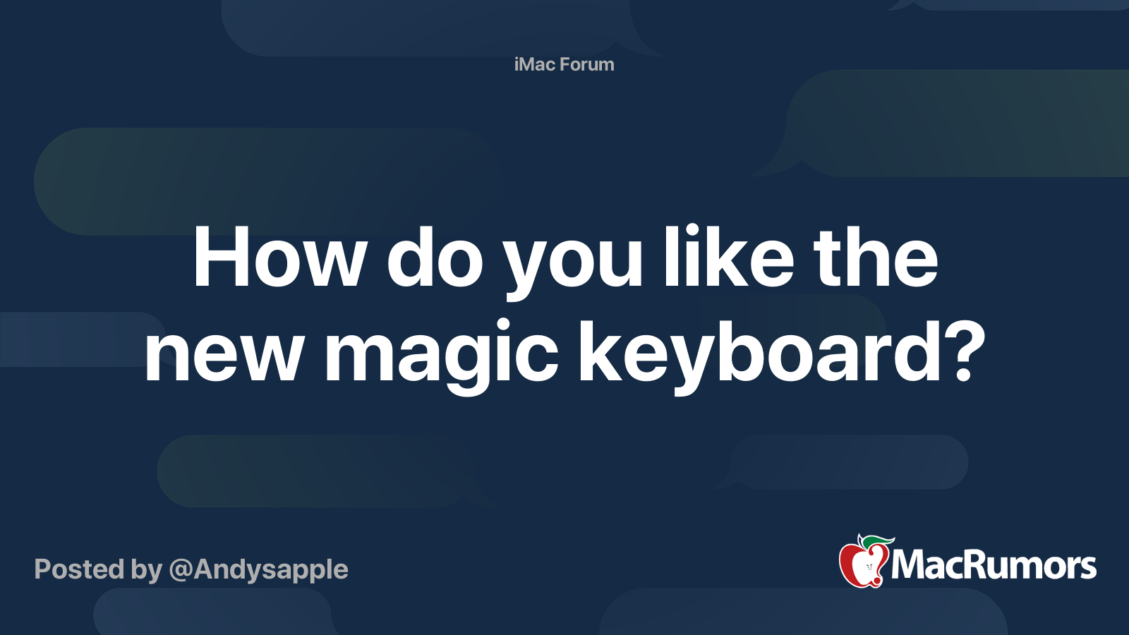 How do you like the new magic keyboard? | MacRumors Forums
