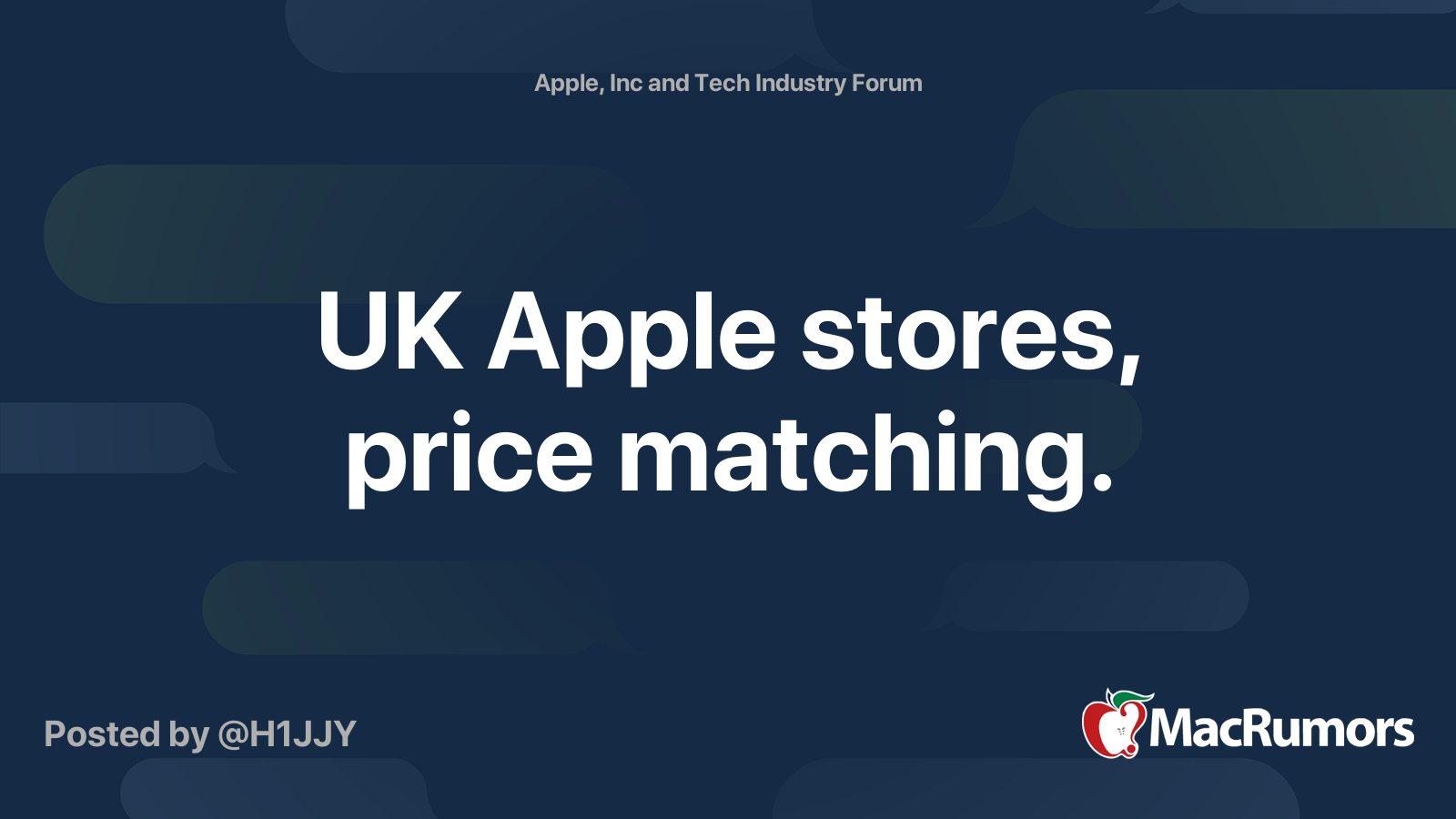 UK Apple stores, price matching. MacRumors Forums