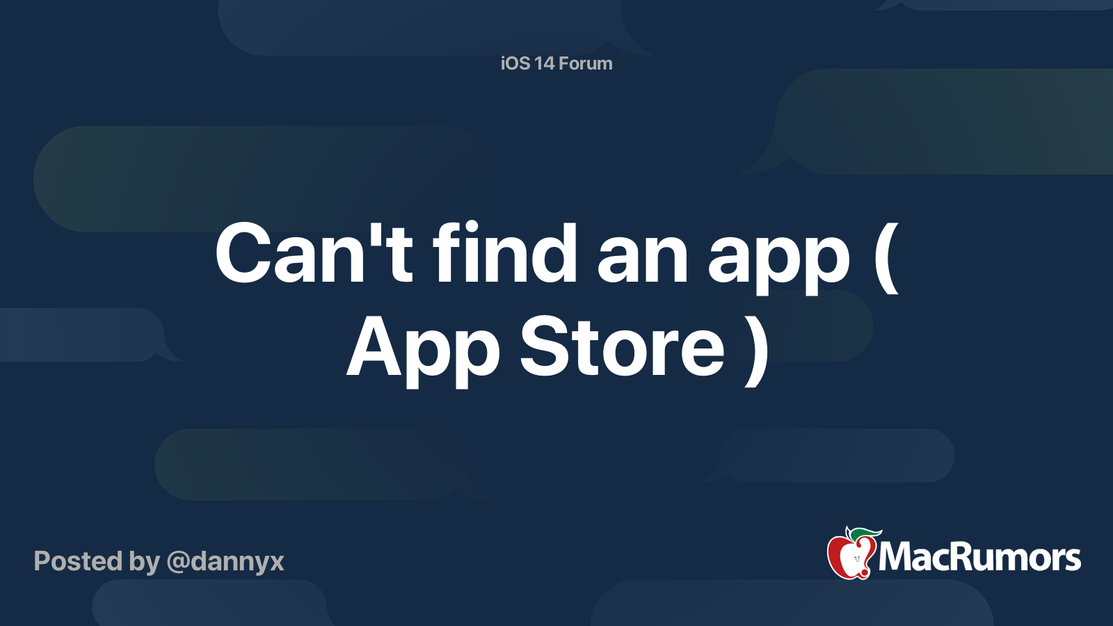 Can't find an app ( App Store ) | MacRumors Forums