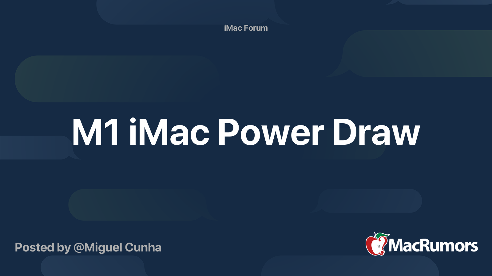 M1 iMac Power Draw MacRumors Forums