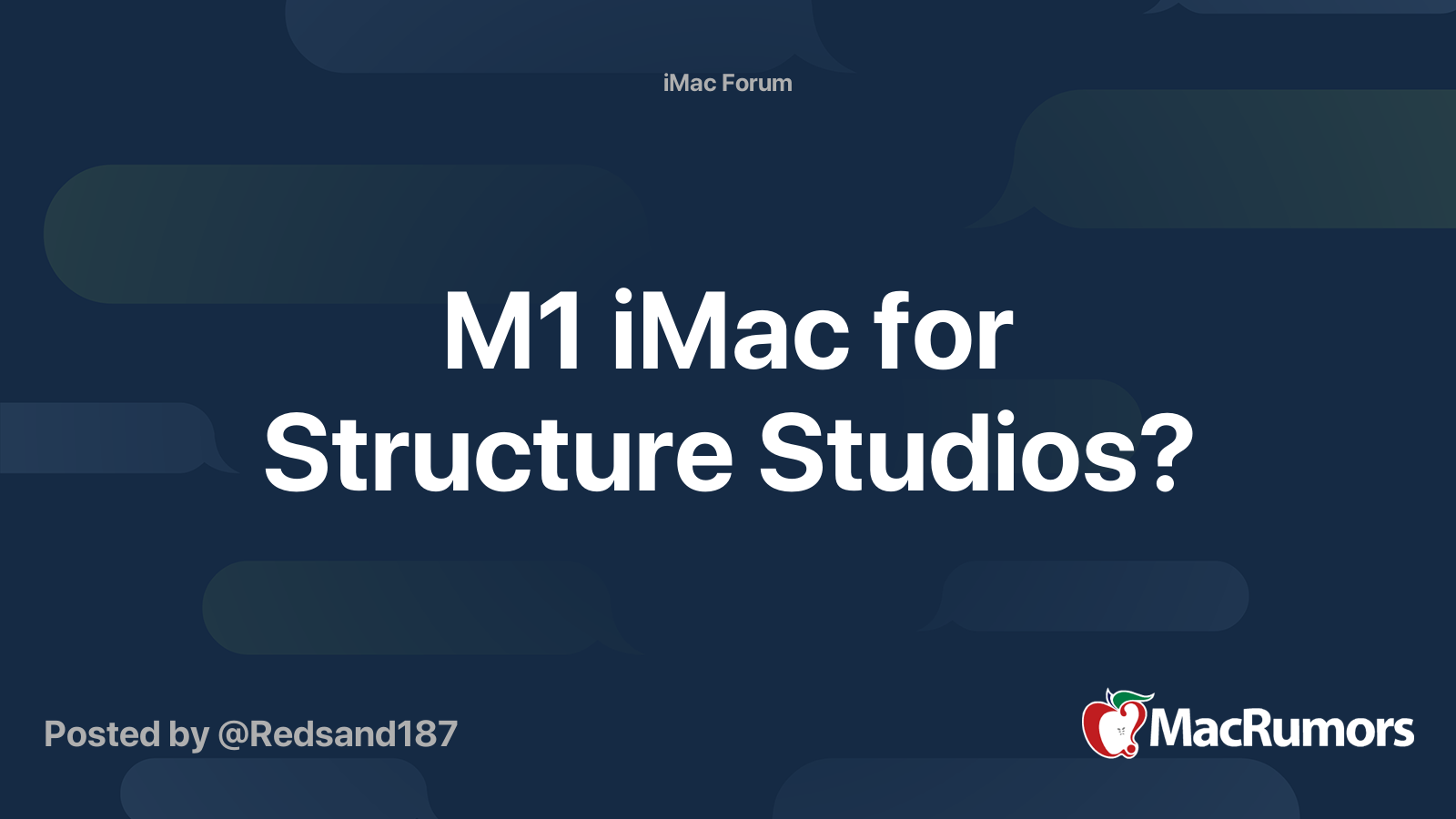 M1 iMac for Structure Studios? | MacRumors Forums