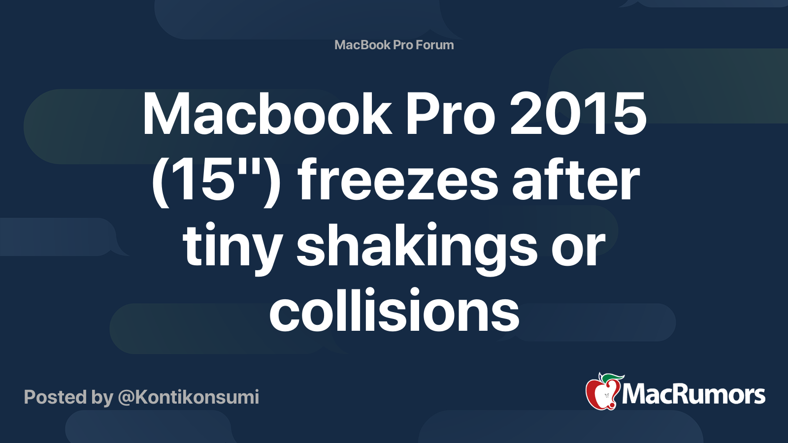 Macbook Pro 2015 (15") freezes after tiny shakings or collisions ...
