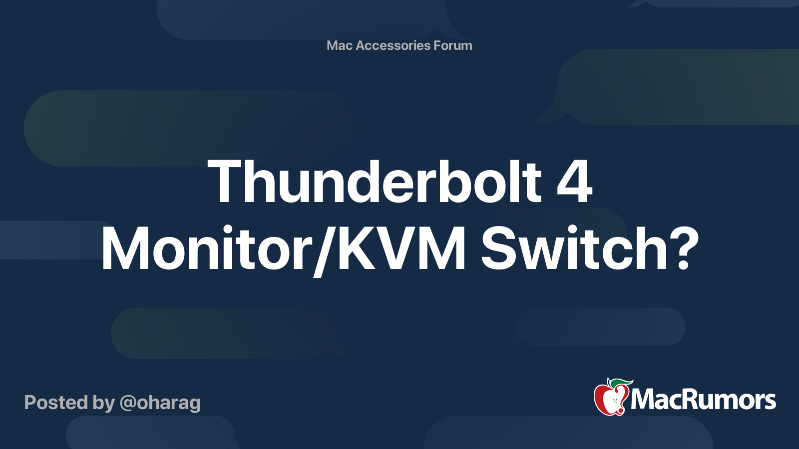 Thunderbolt 4 Monitor/KVM Switch? MacRumors Forums