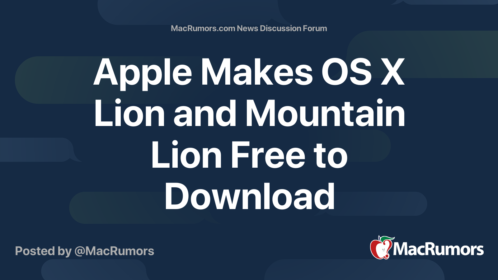 Apple Makes OS X Lion and Mountain Lion Free to Download | Page 2 ...