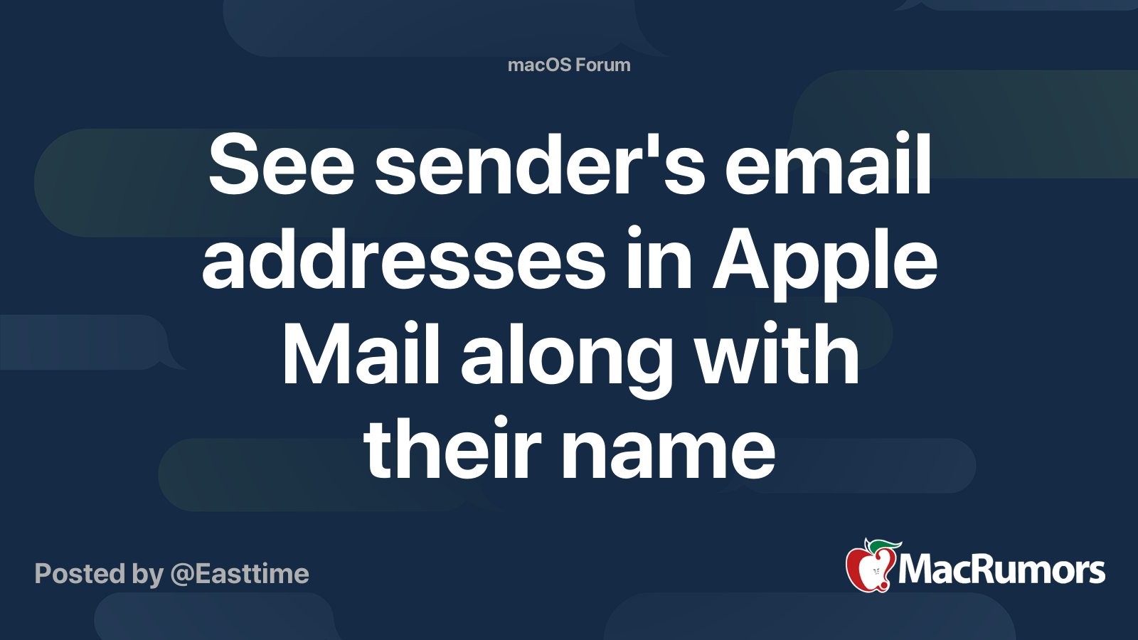 See sender's email addresses in Apple Mail along with ...