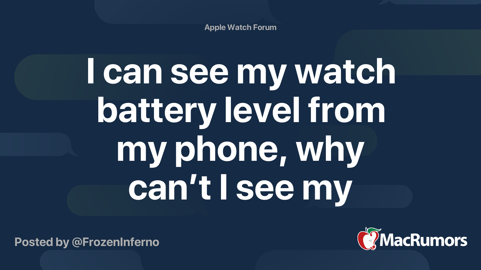 I can see my watch battery level from my phone, why can’t I see my