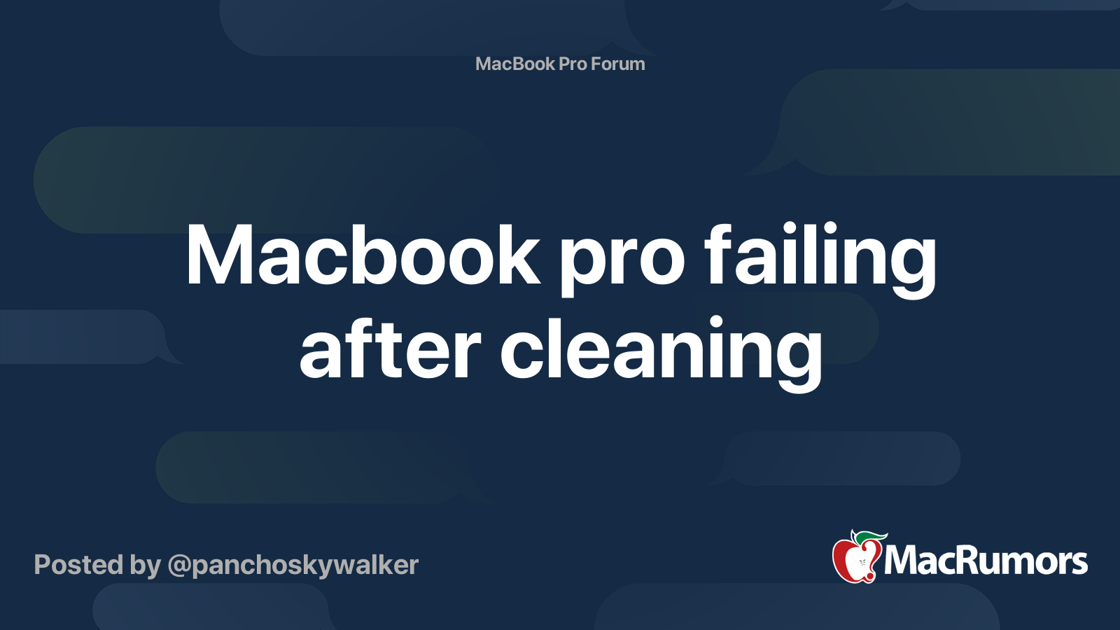 Macbook pro failing after cleaning | MacRumors Forums