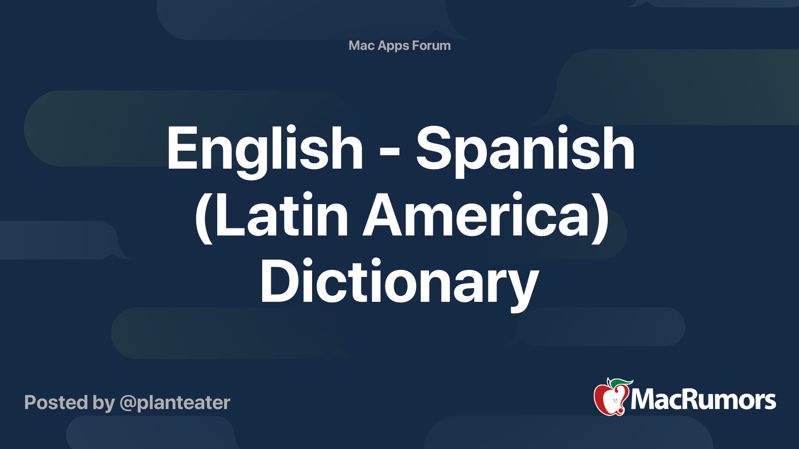 English Spanish (Latin America) Dictionary MacRumors Forums