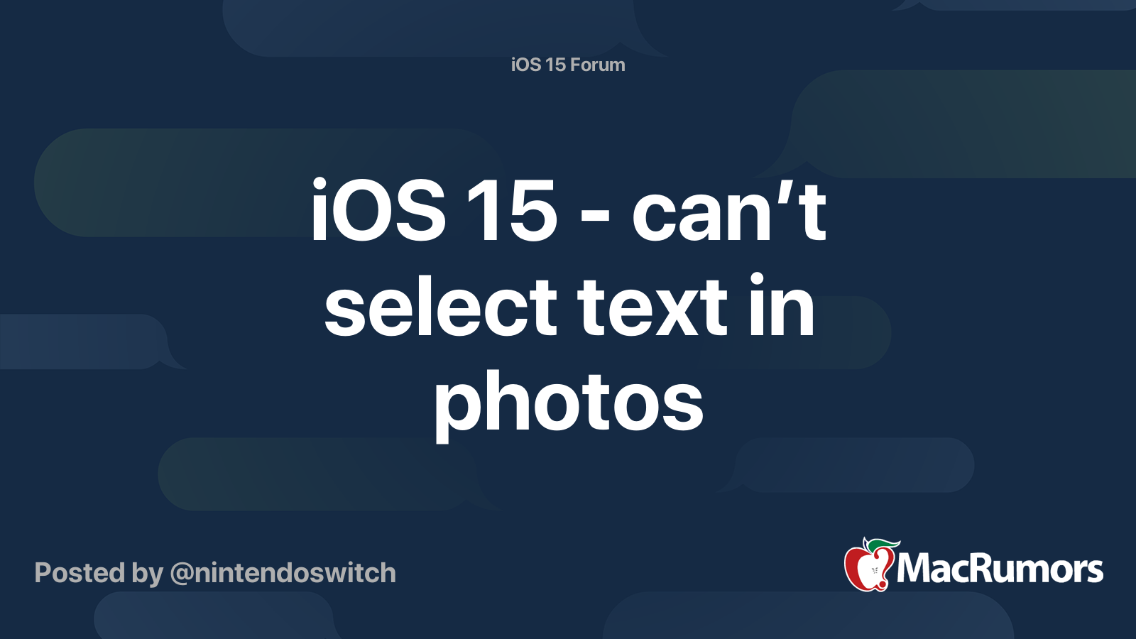 IOS 15 Can t Select Text In Photos MacRumors Forums