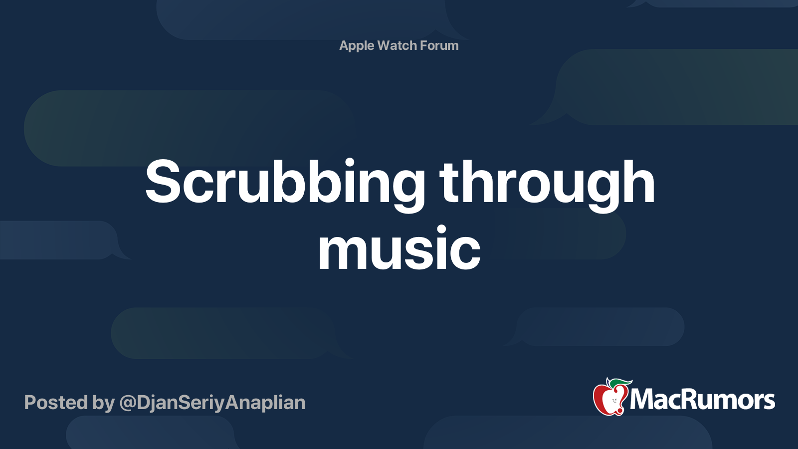 Scrubbing through music MacRumors Forums