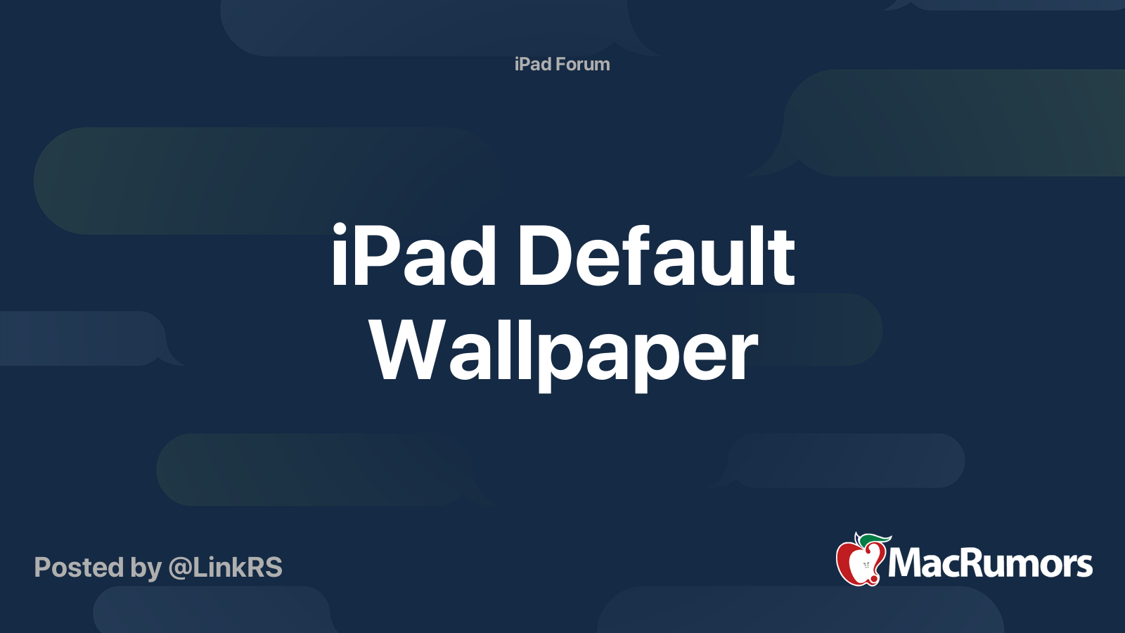 iPad Default Wallpaper | MacRumors Forums