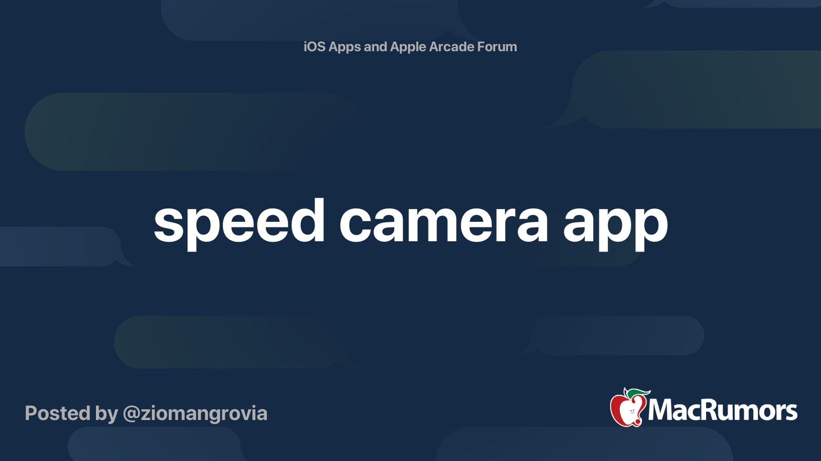speed camera app MacRumors Forums
