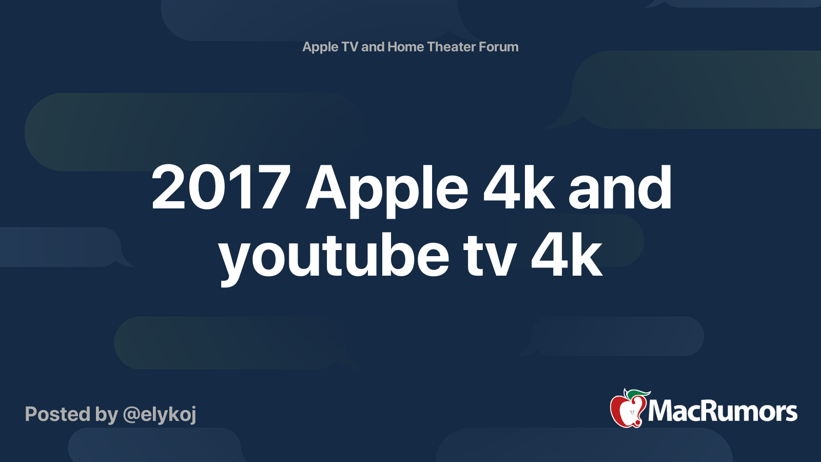 17 Apple 4k And Youtube Tv 4k Macrumors Forums