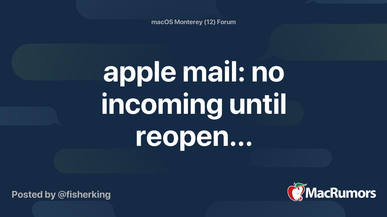 apple mail no until reopen... MacRumors Forums