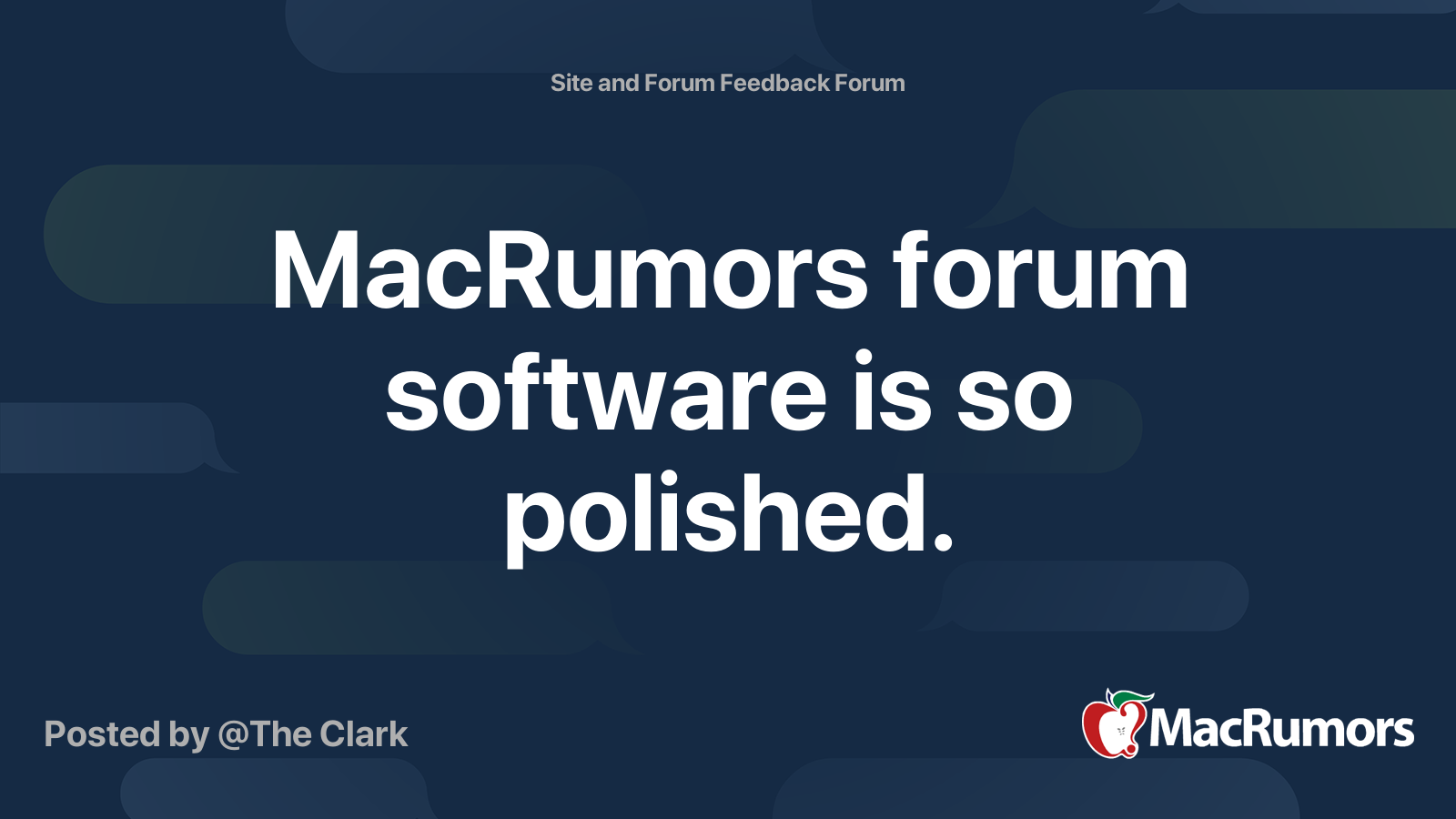 MacRumors forum software is so polished. | MacRumors Forums