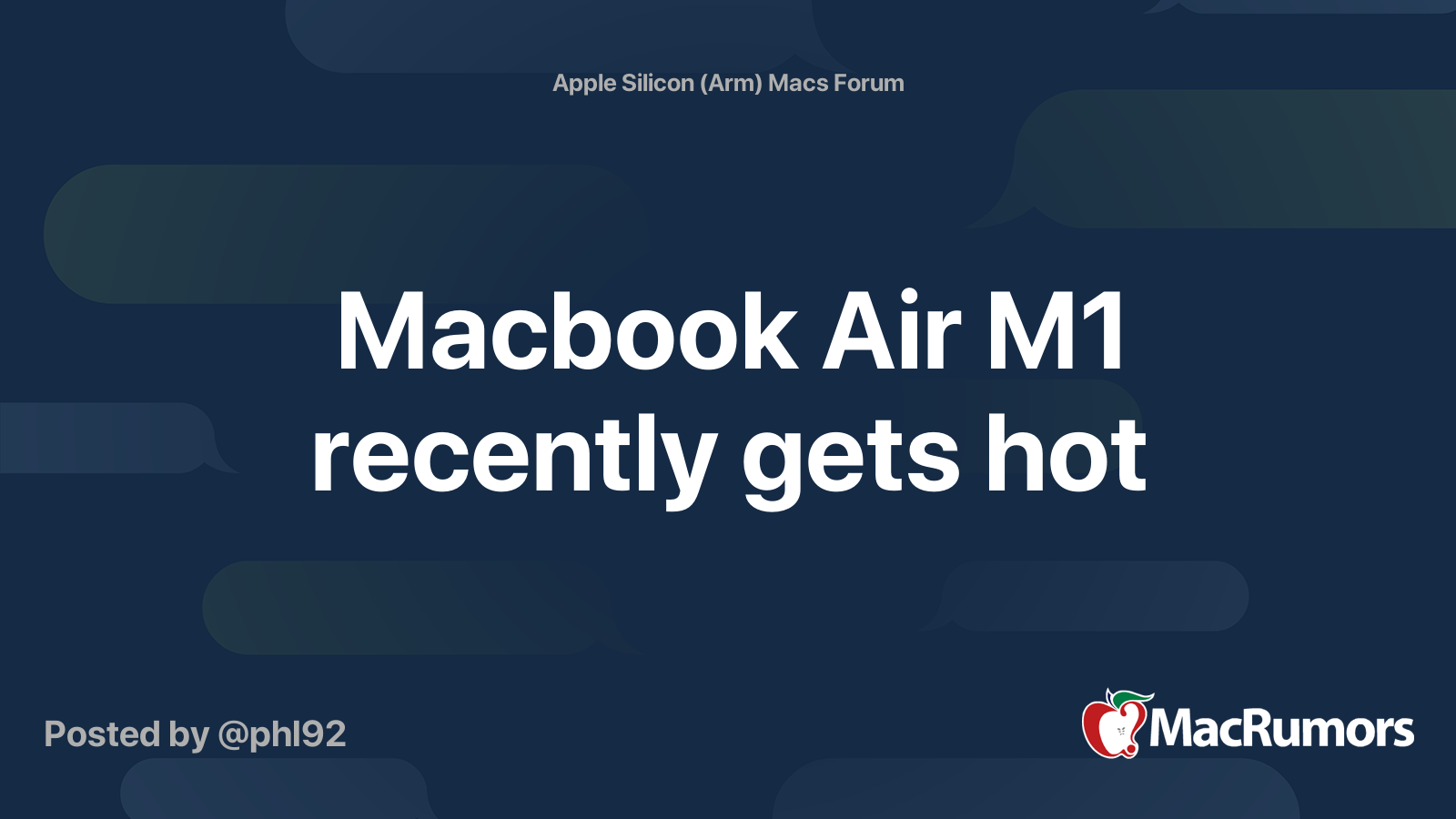 Macbook Air M1 recently gets hot | MacRumors Forums