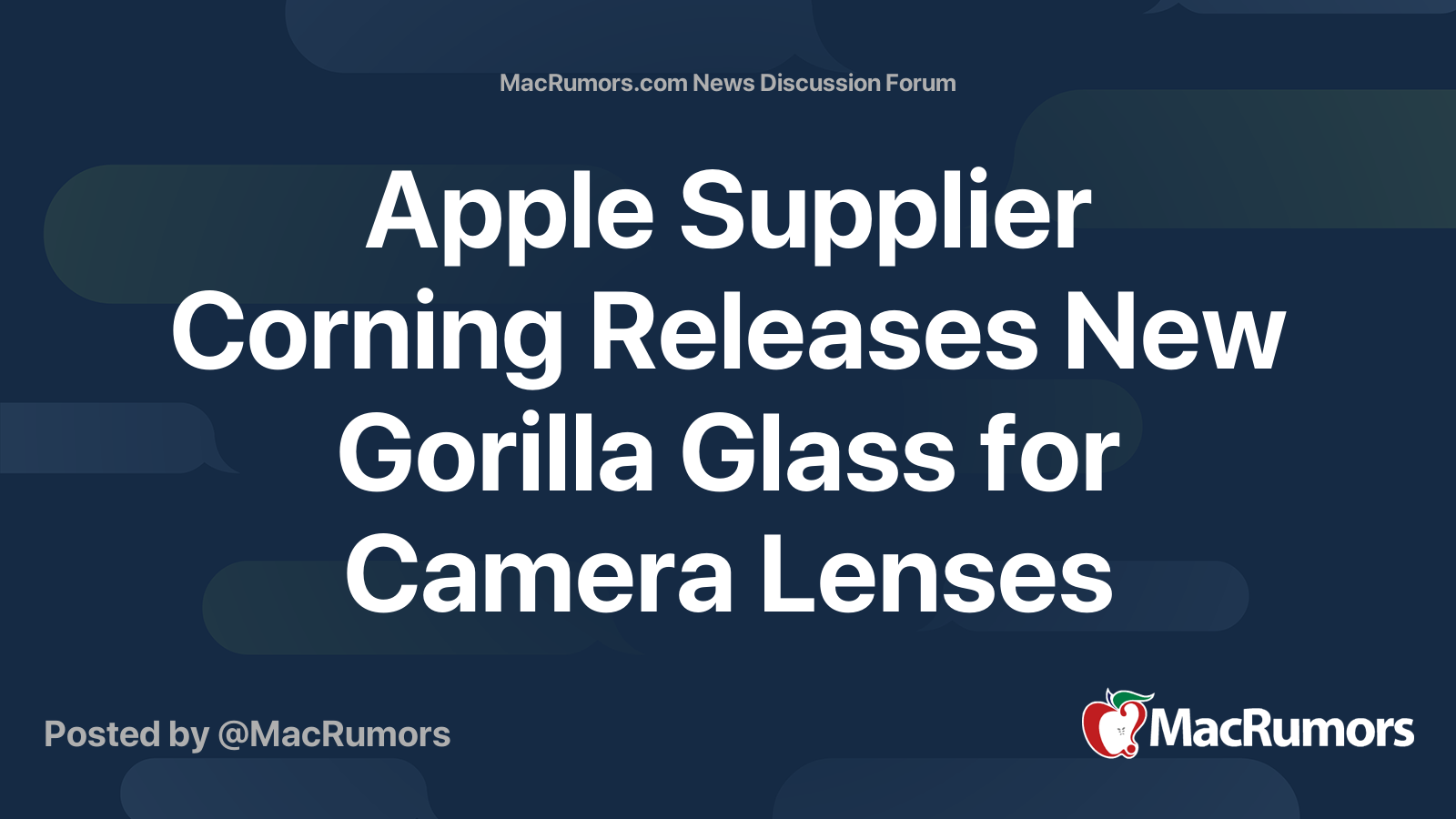 Apple Supplier Corning Releases New Gorilla Glass for Camera Lenses