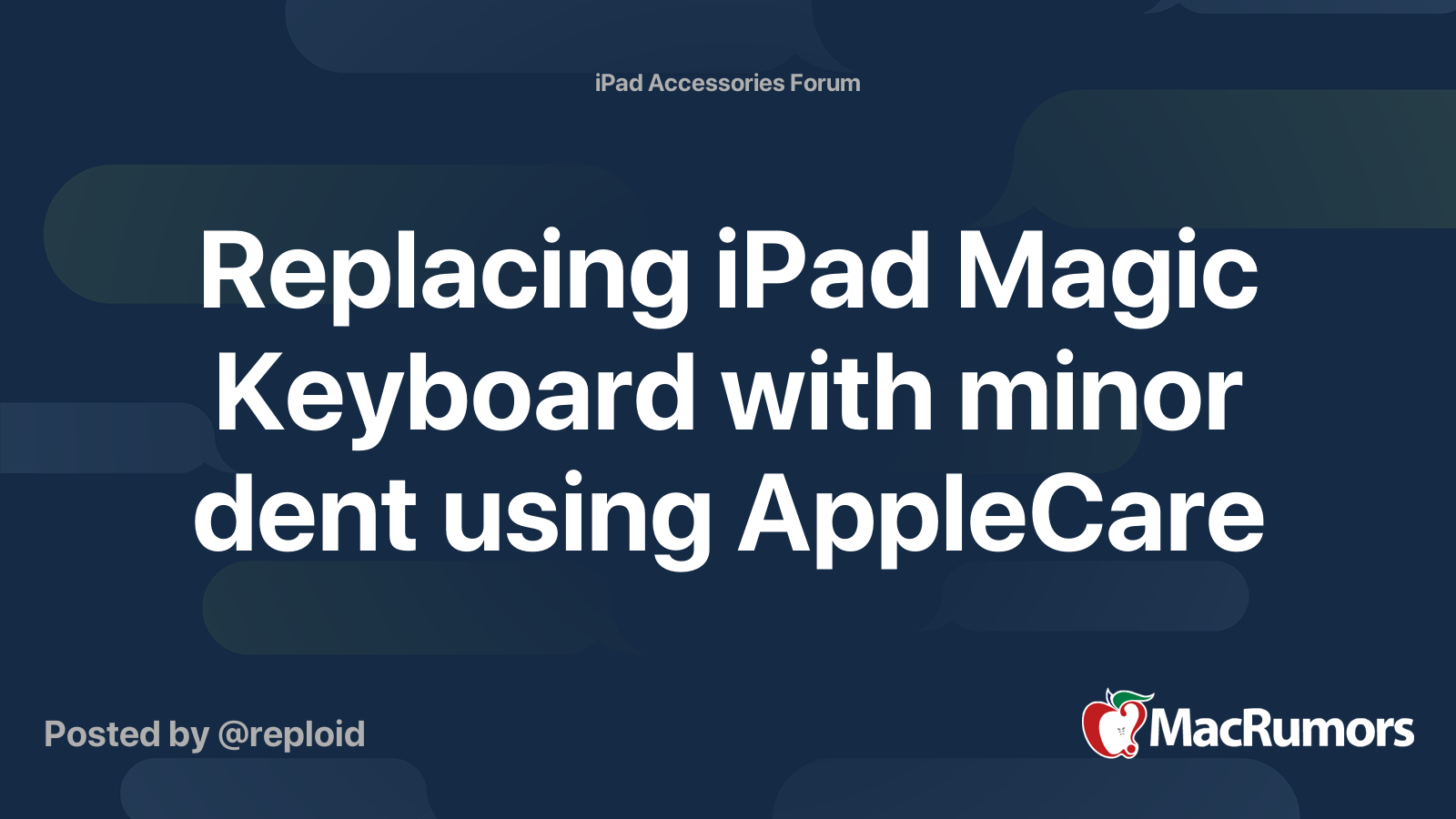Replacing iPad Magic Keyboard with minor dent using AppleCare