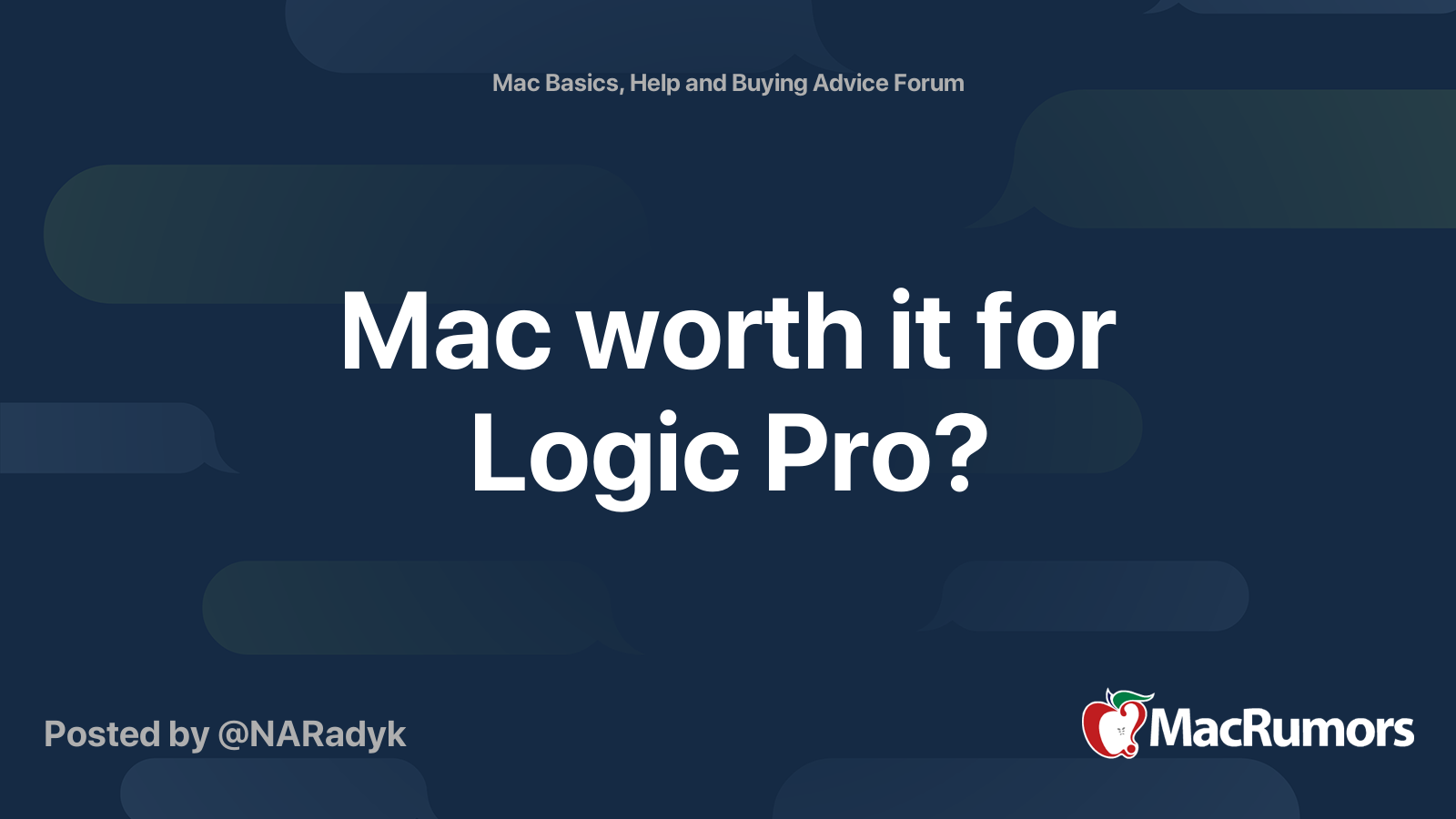 Mac worth it for Logic Pro? MacRumors Forums