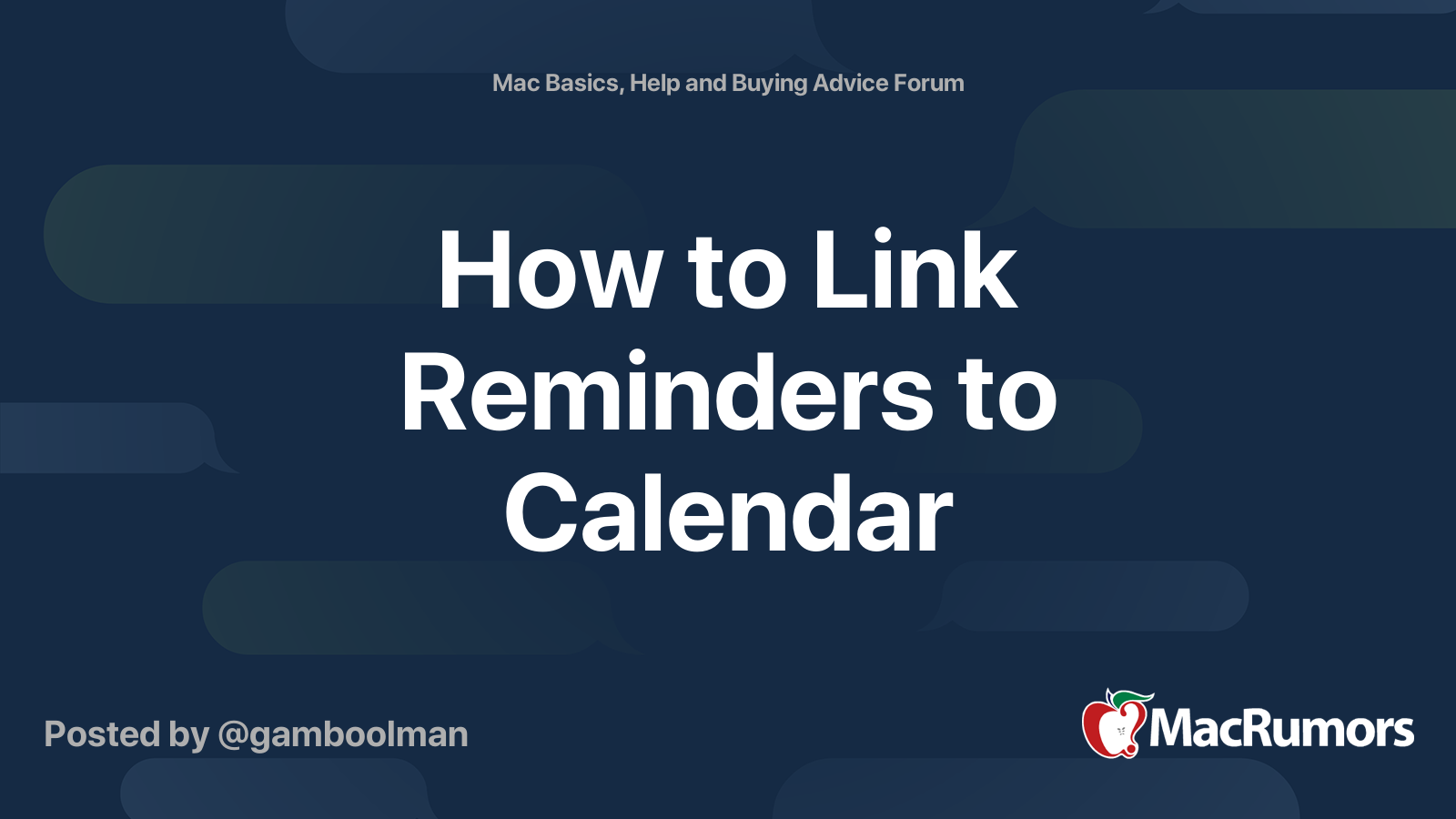How to Link Reminders to Calendar MacRumors Forums