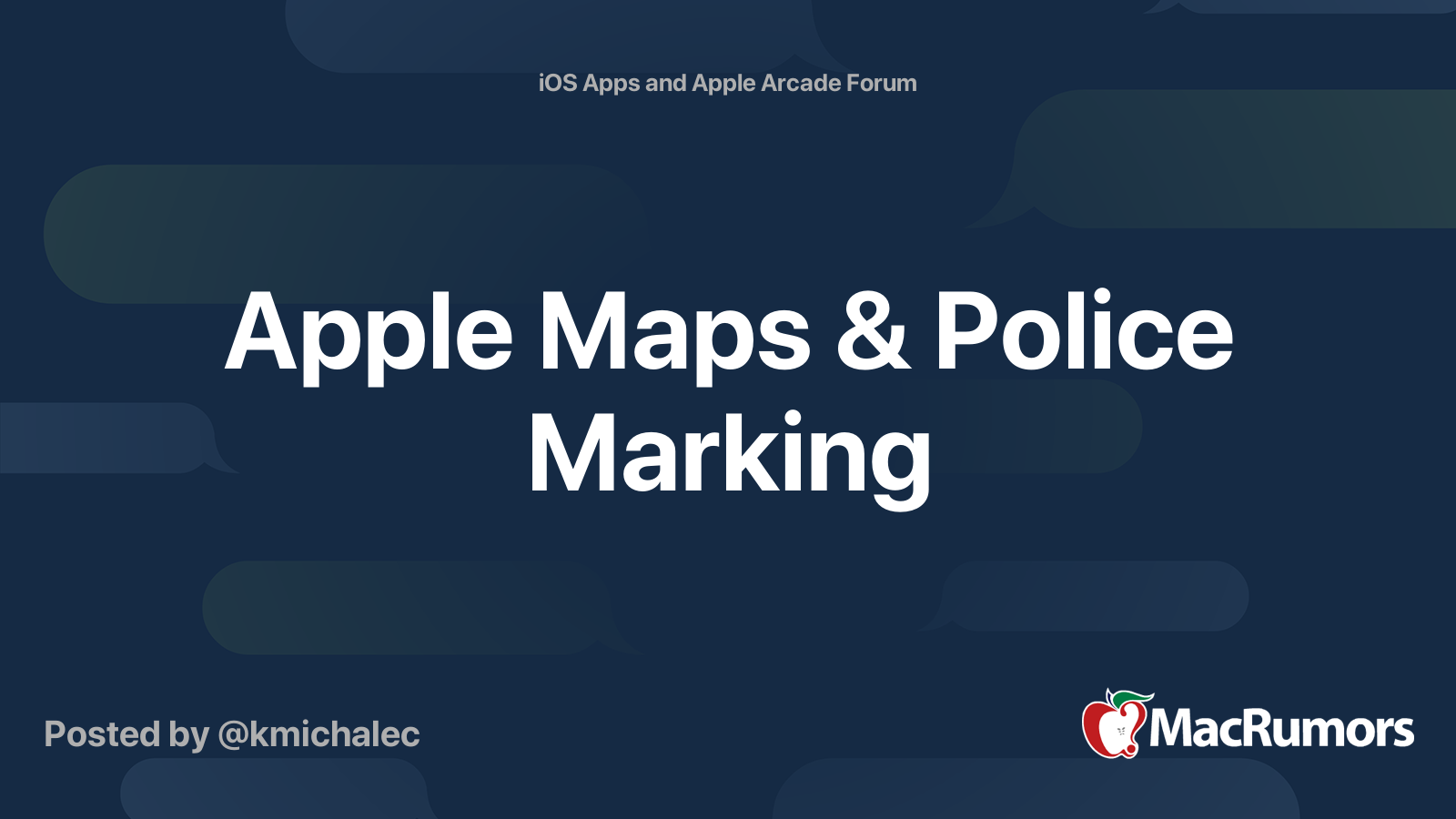 Apple Maps & Police Marking | MacRumors Forums