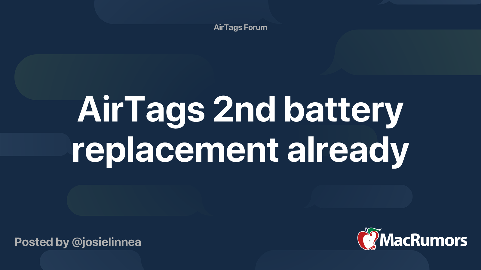AirTags 2nd battery replacement already MacRumors Forums