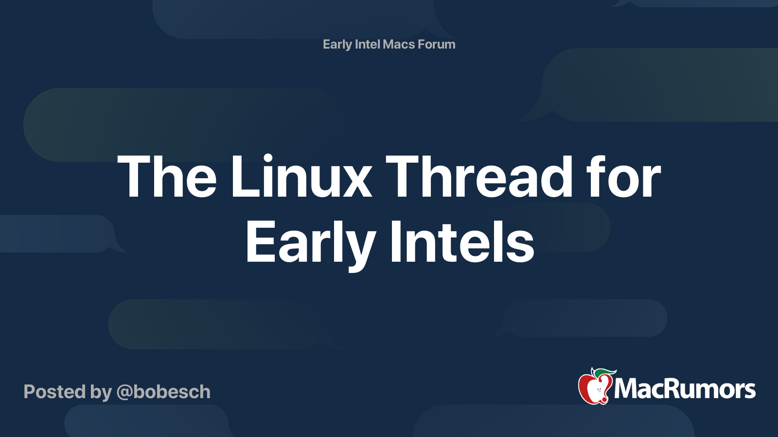 The Linux Thread for Early Intels | MacRumors Forums