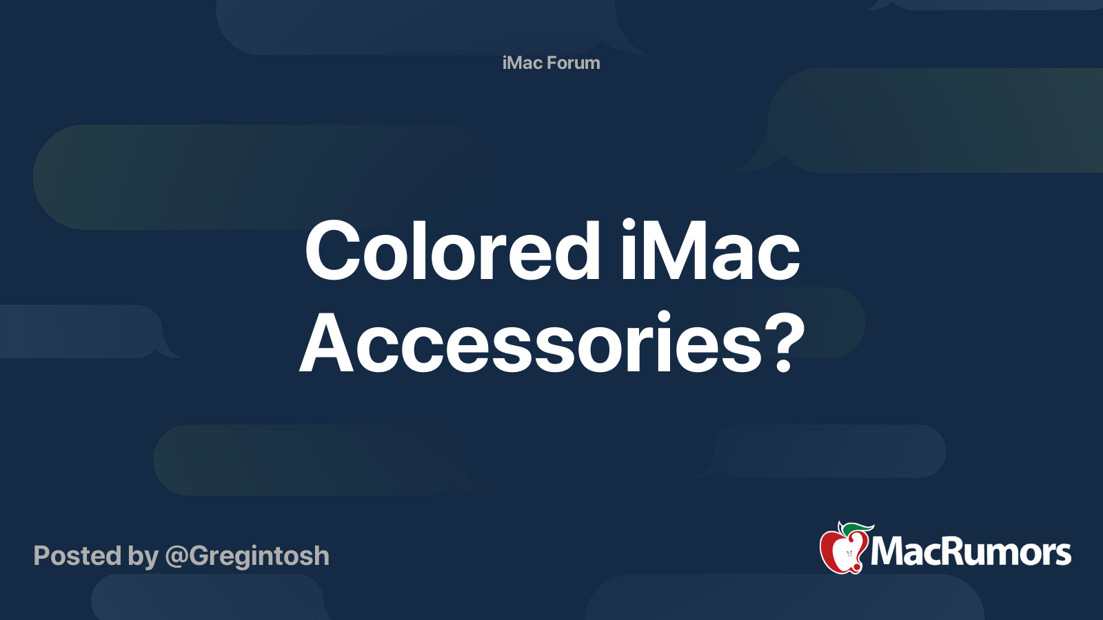 Colored iMac Accessories? | MacRumors Forums