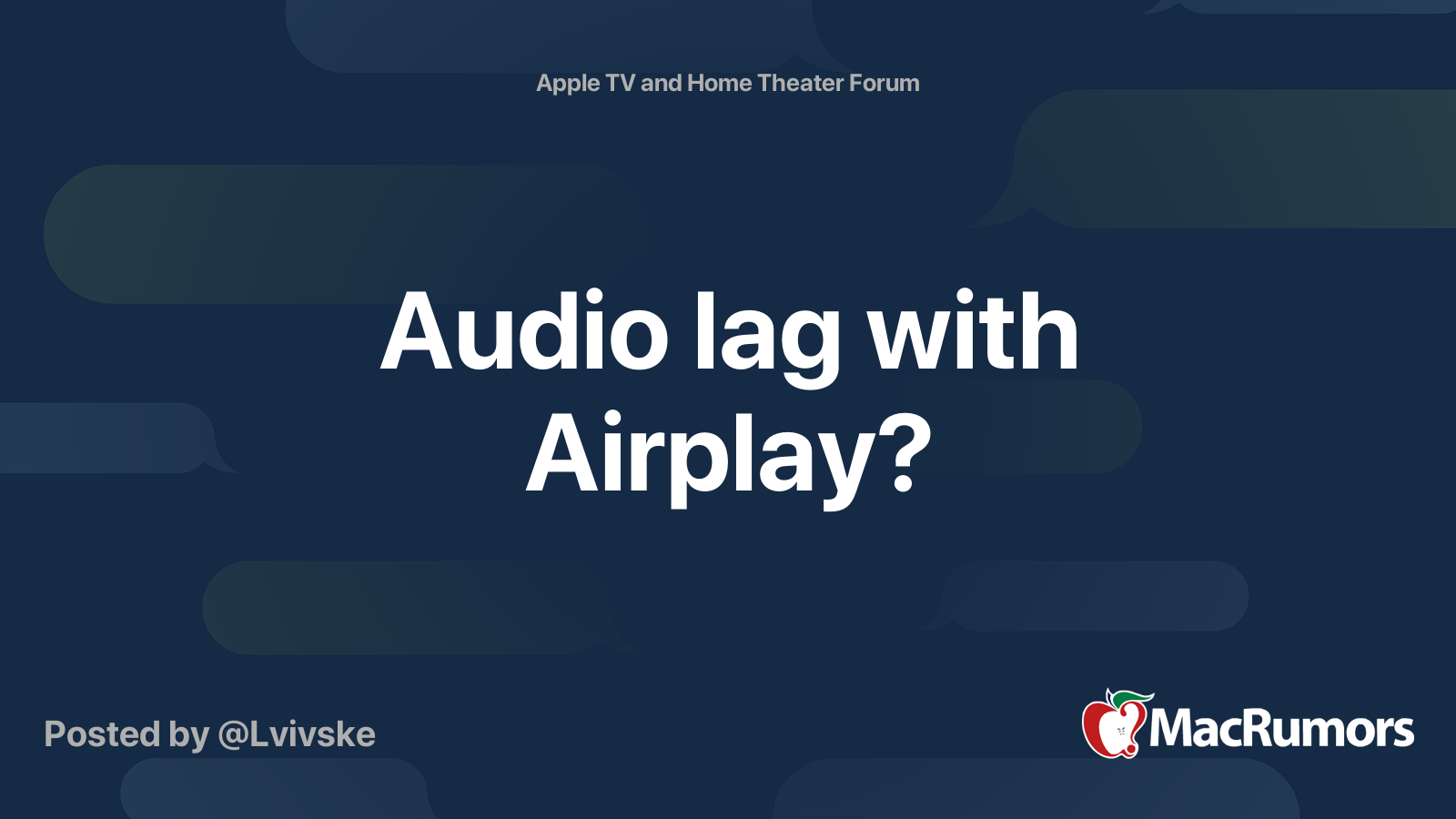 Skulptur kuvert Lår Audio lag with Airplay? | MacRumors Forums
