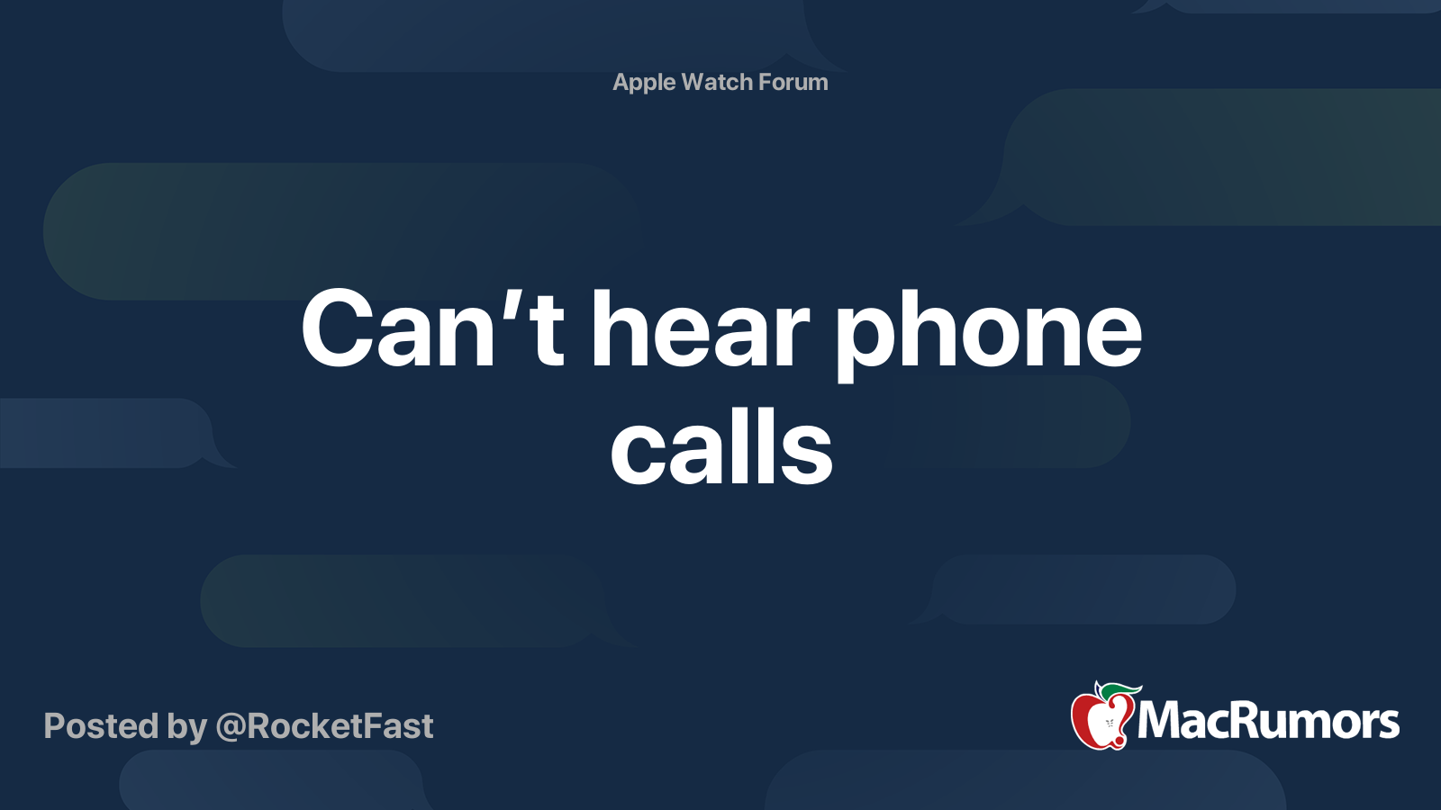 Can’t hear phone calls | MacRumors Forums