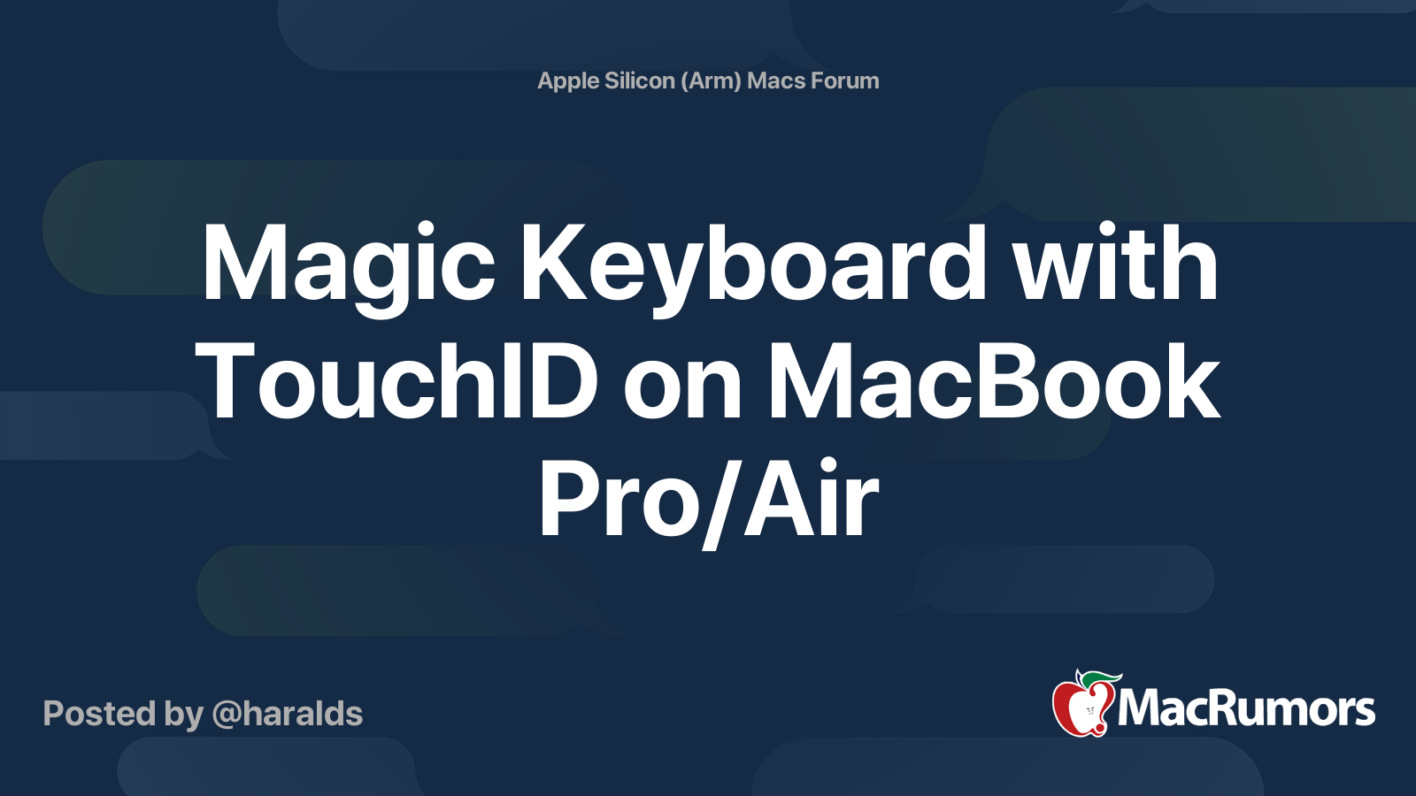Magic Keyboard With TouchID On MacBook Pro Air MacRumors Forums