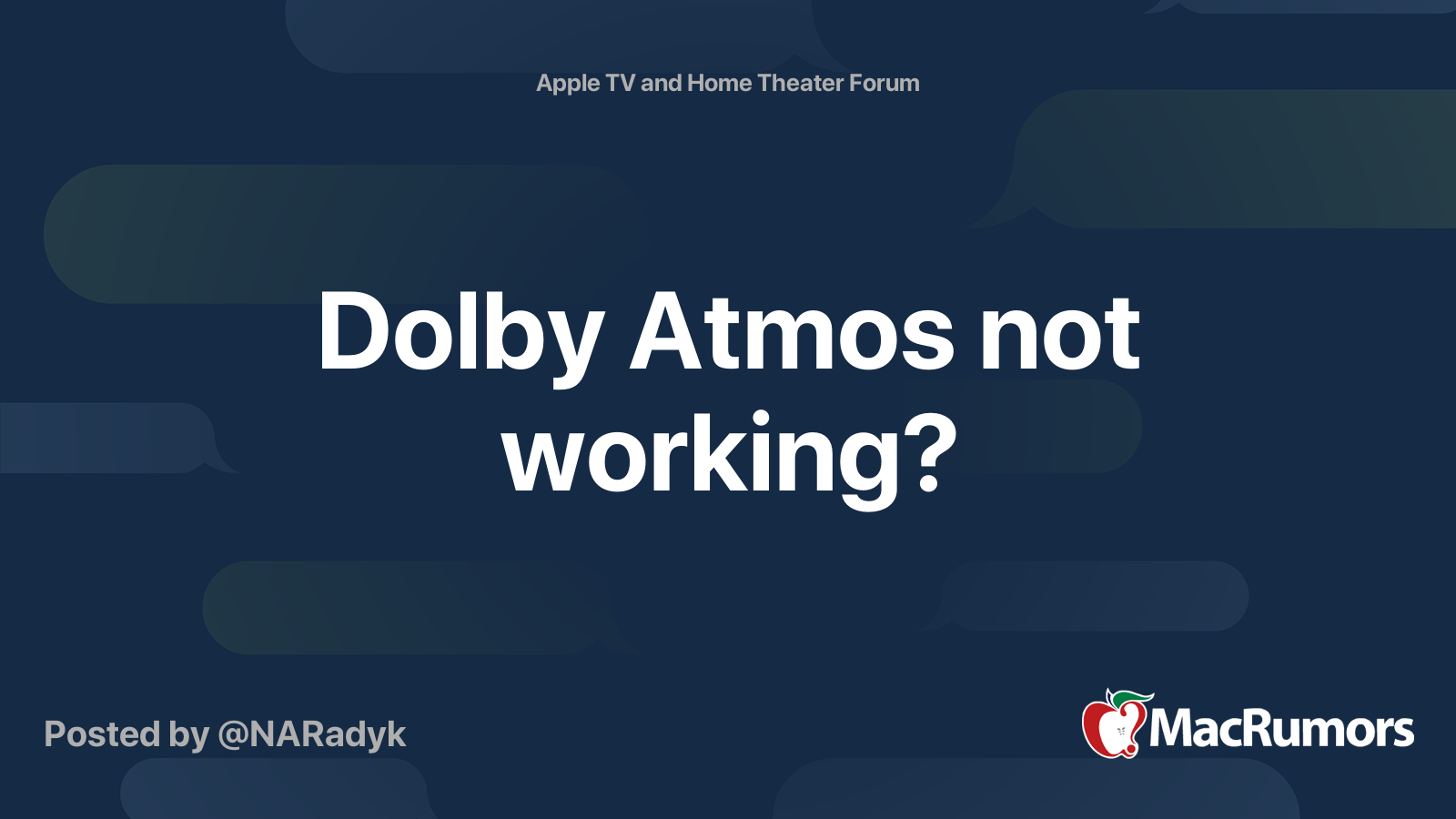 Dolby Atmos not working? MacRumors Forums