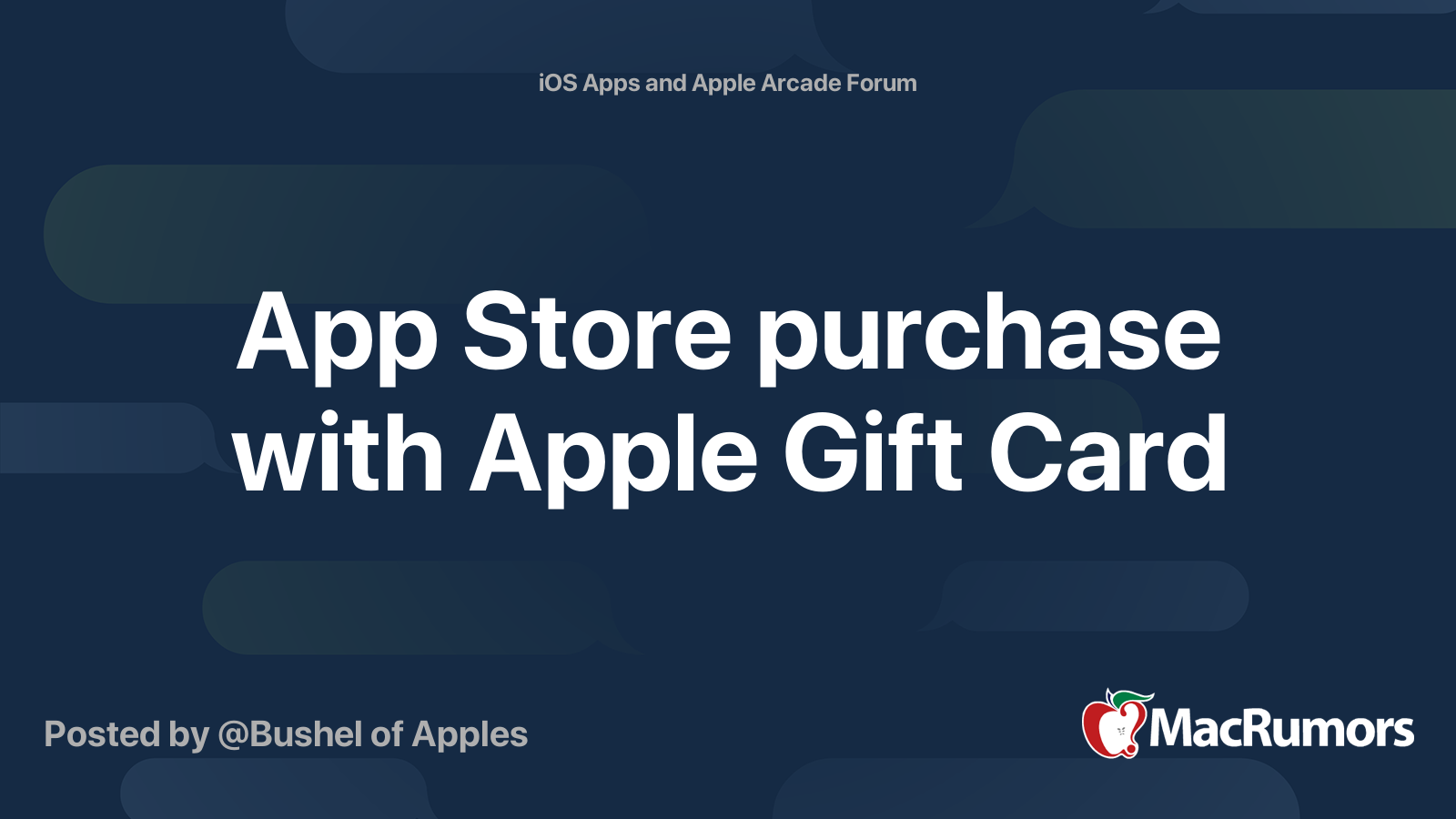 App Store Purchase With Apple Gift Card MacRumors Forums
