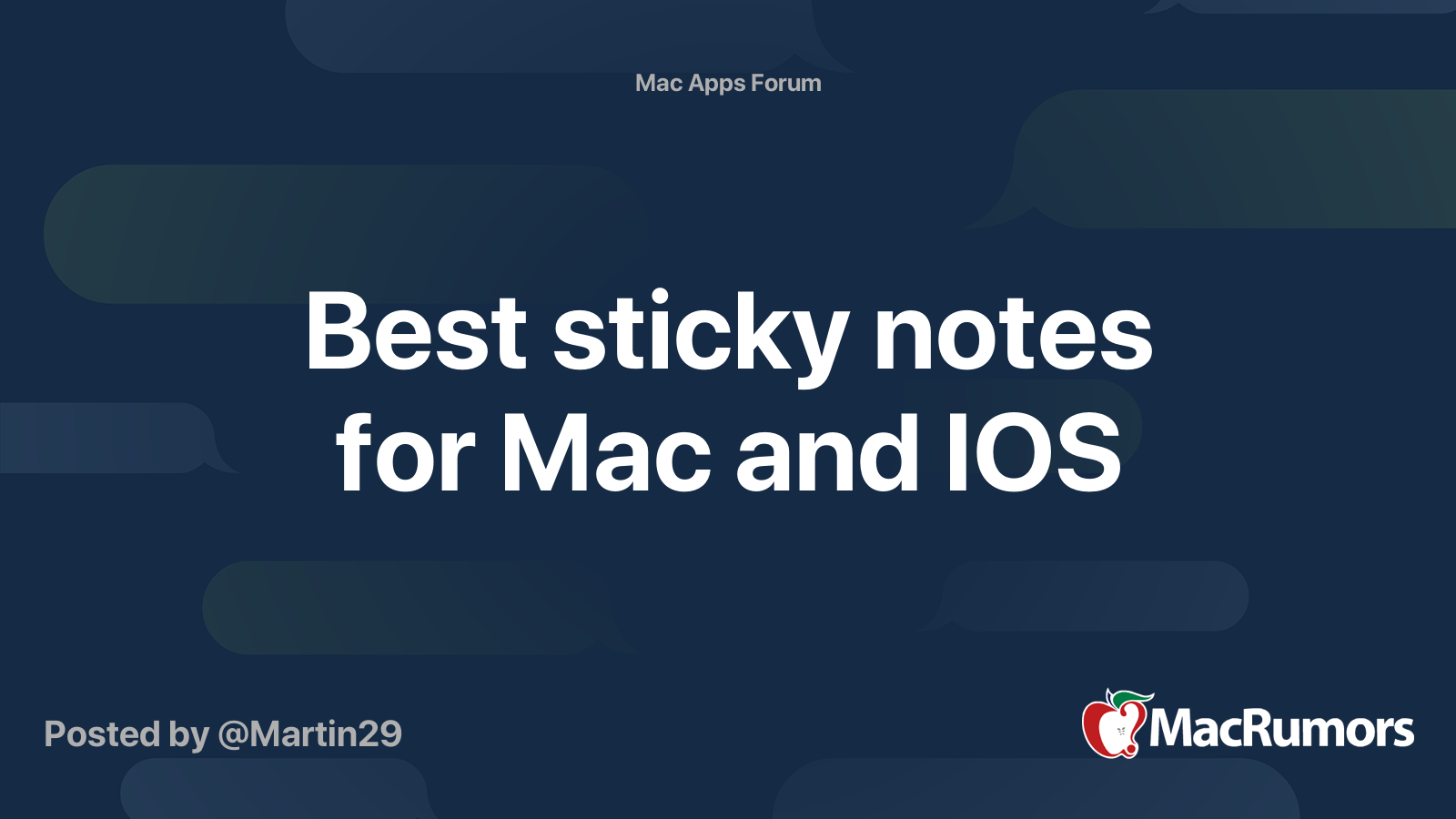 Best sticky notes for Mac and IOS MacRumors Forums