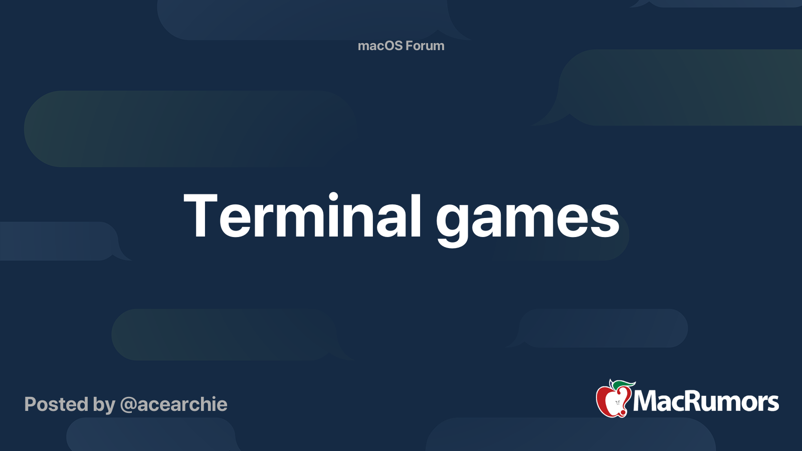 Terminal games MacRumors Forums