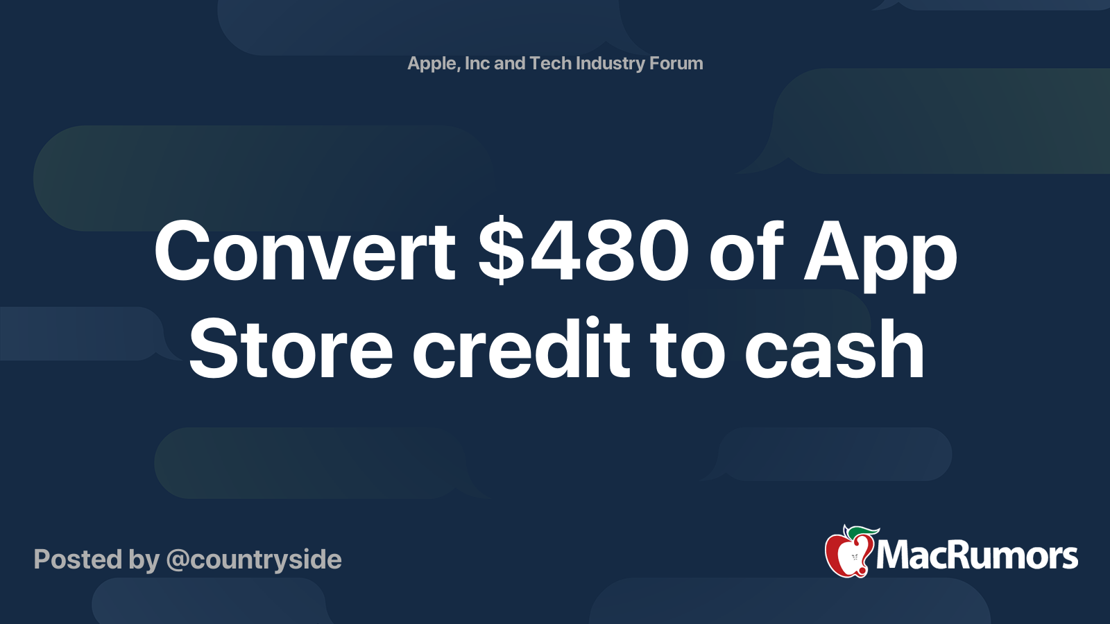 Convert 480 Of App Store Credit To Cash MacRumors Forums