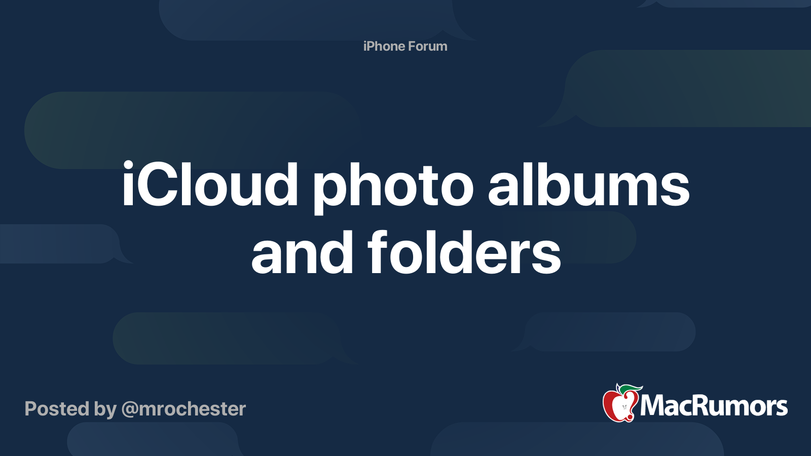 iCloud photo albums and folders MacRumors Forums