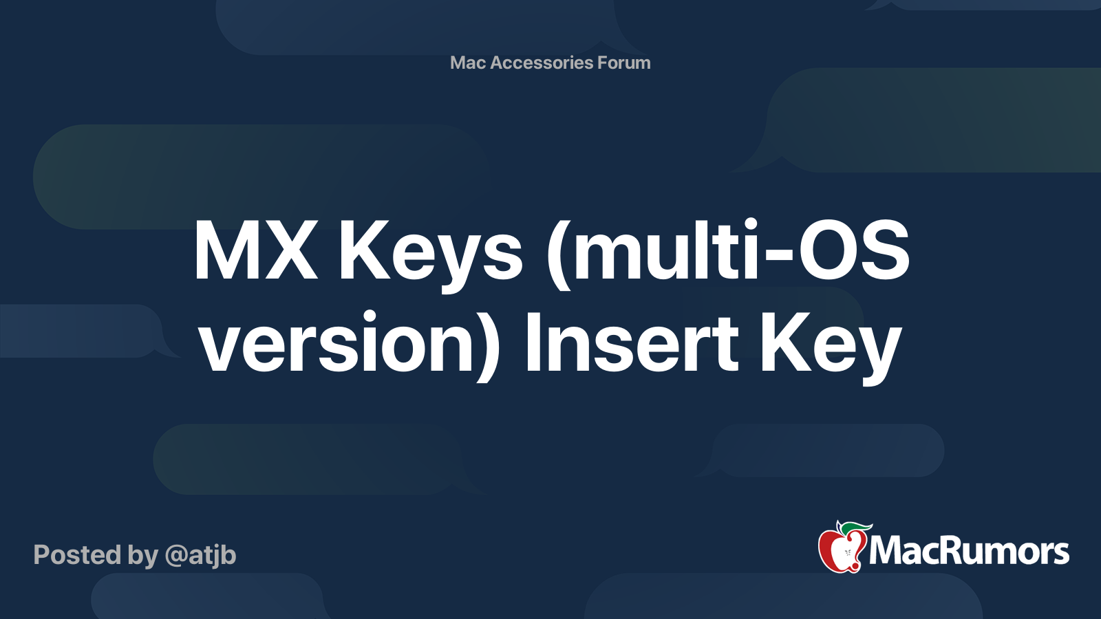 MX Keys (multi-OS version) Insert Key | MacRumors Forums