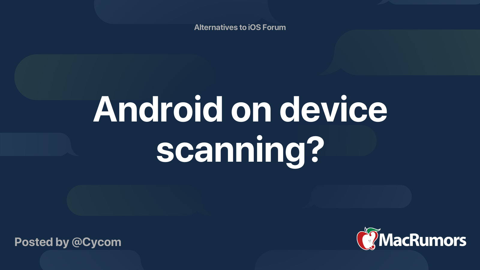 Android on device scanning? MacRumors Forums