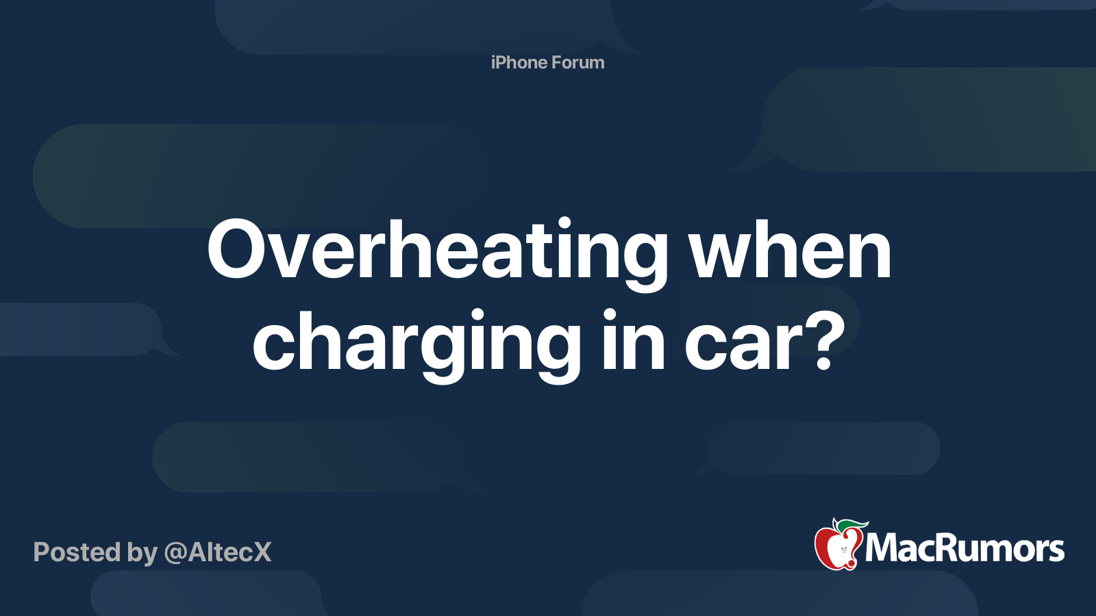Overheating when charging in car? MacRumors Forums