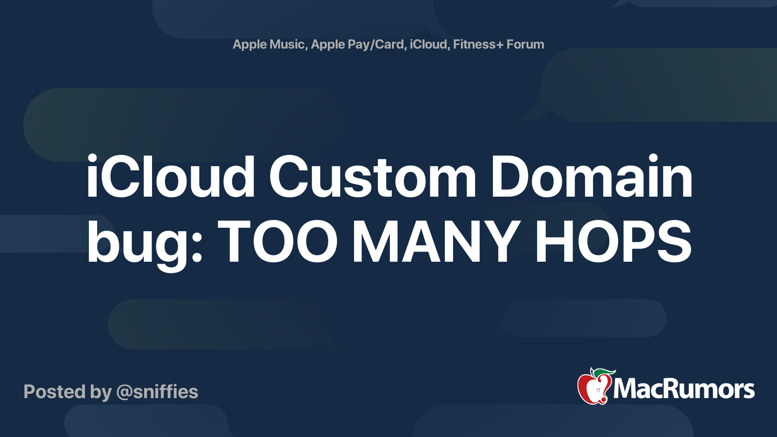 iCloud Custom Domain bug: TOO MANY HOPS | MacRumors Forums