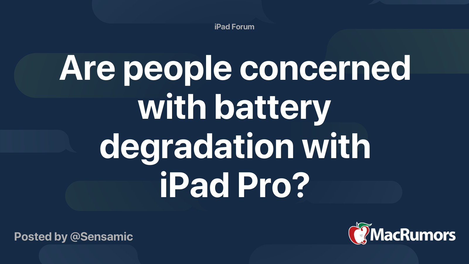 Are people concerned with battery degradation with iPad Pro