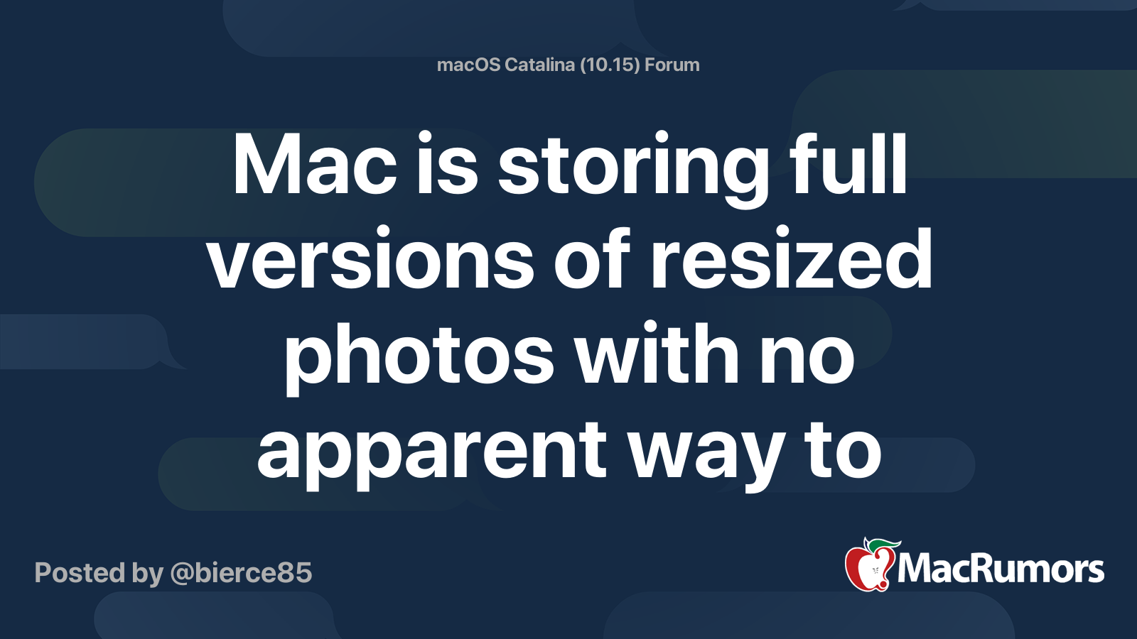 Mac is storing full versions of resized photos with no apparent way to