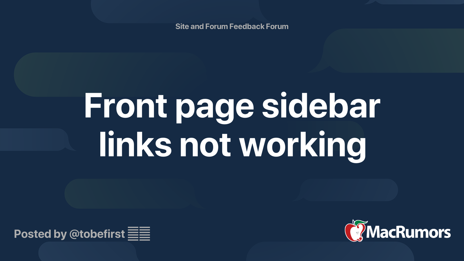 Front page sidebar links not working MacRumors Forums