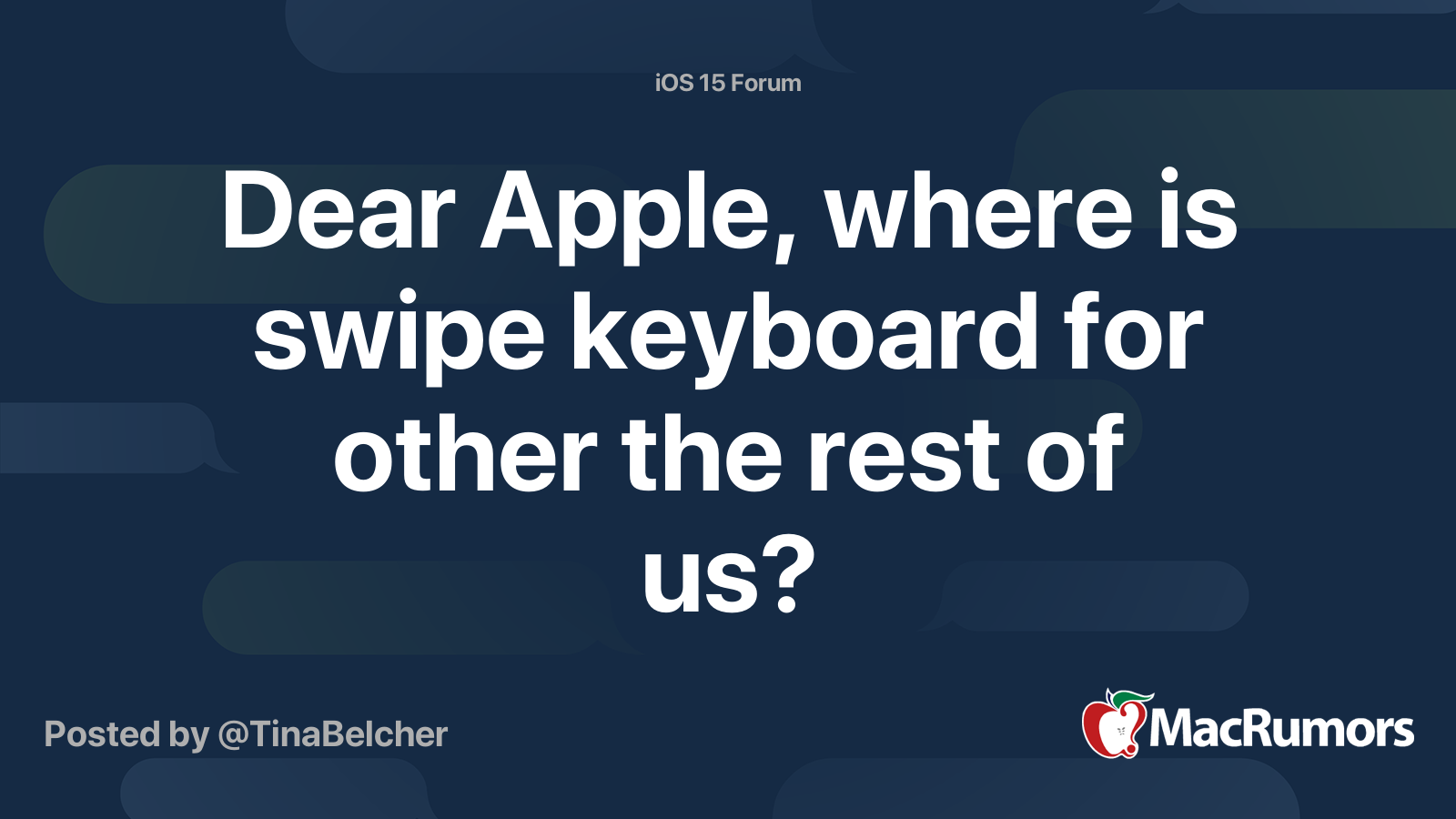 Dear Apple, where is swipe keyboard for other the rest of us