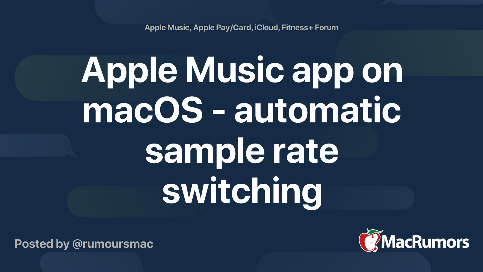 Apple Music App On MacOS Automatic Sample Rate Switching MacRumors