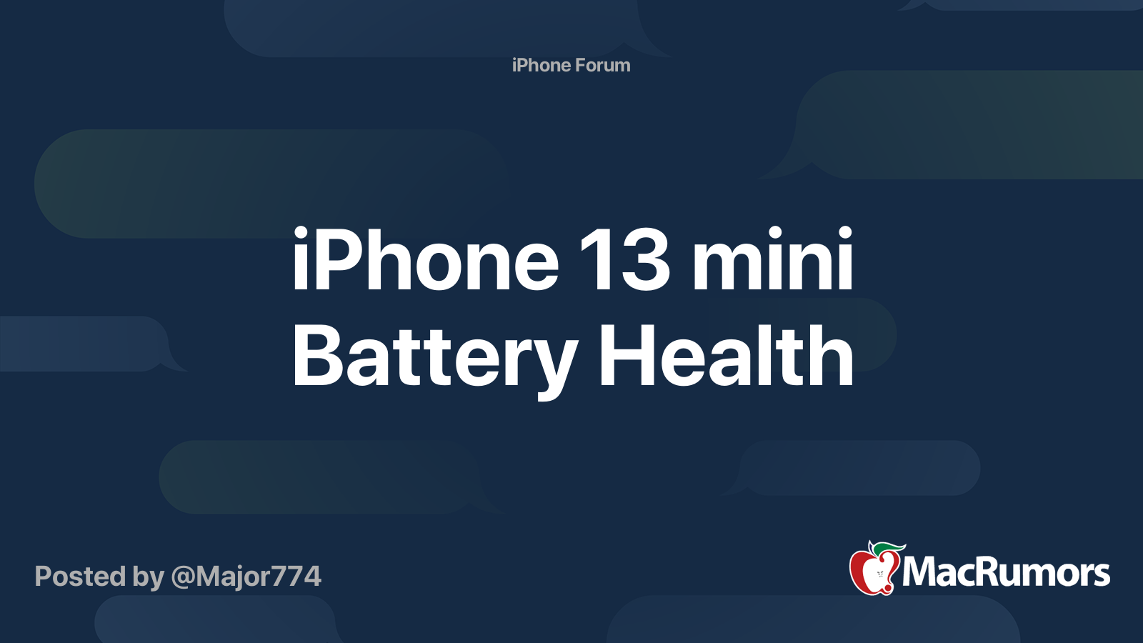 iPhone 13 mini Battery Health | MacRumors Forums